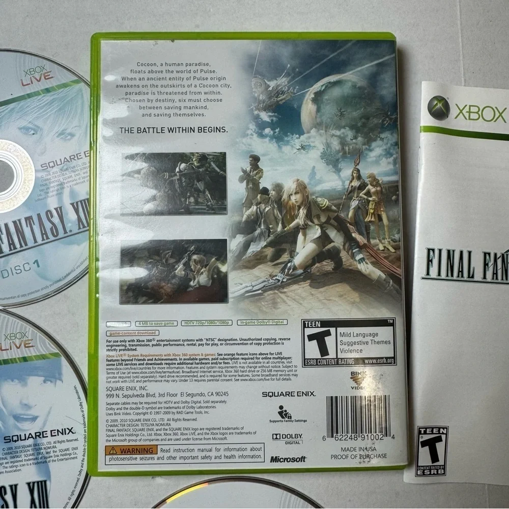 Final Fantasy XIII Microsoft Xbox 360 Square Enix - Complete w/ Manual CIB